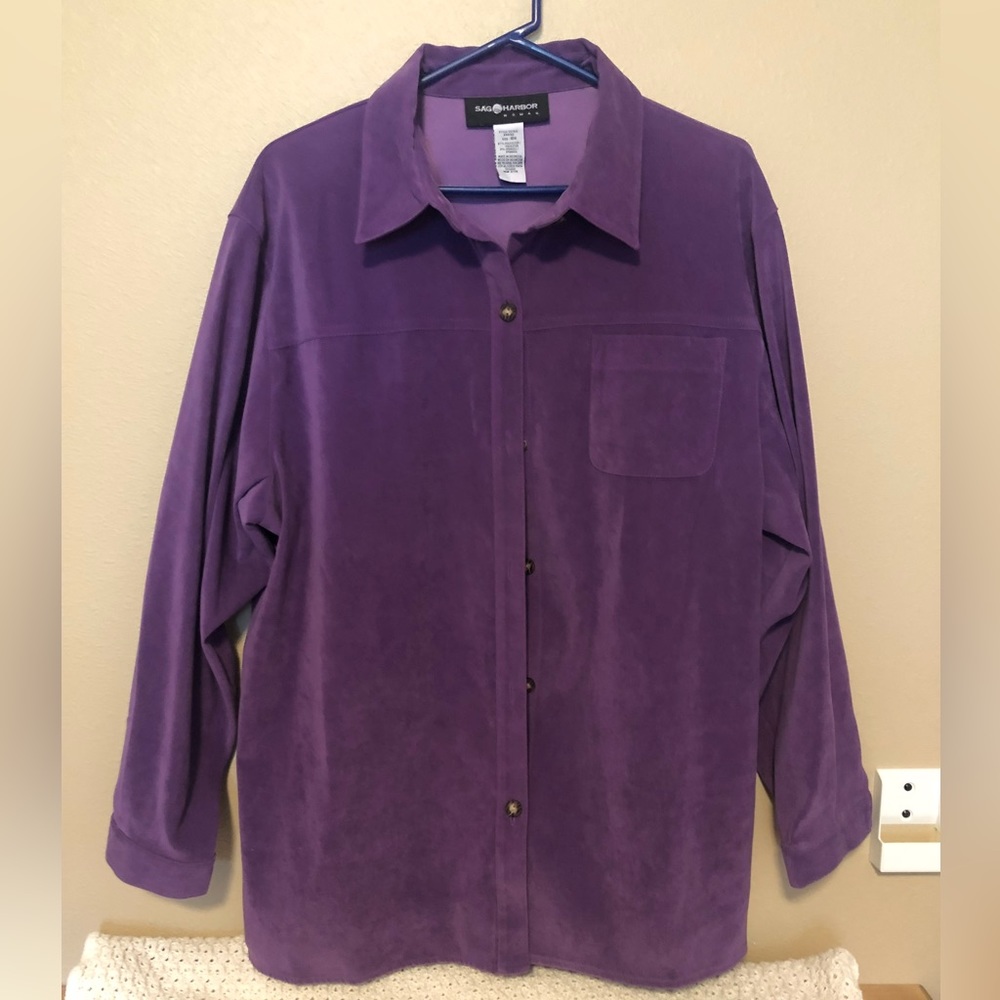 Sag Harbor Long Sleeve Purple 18W